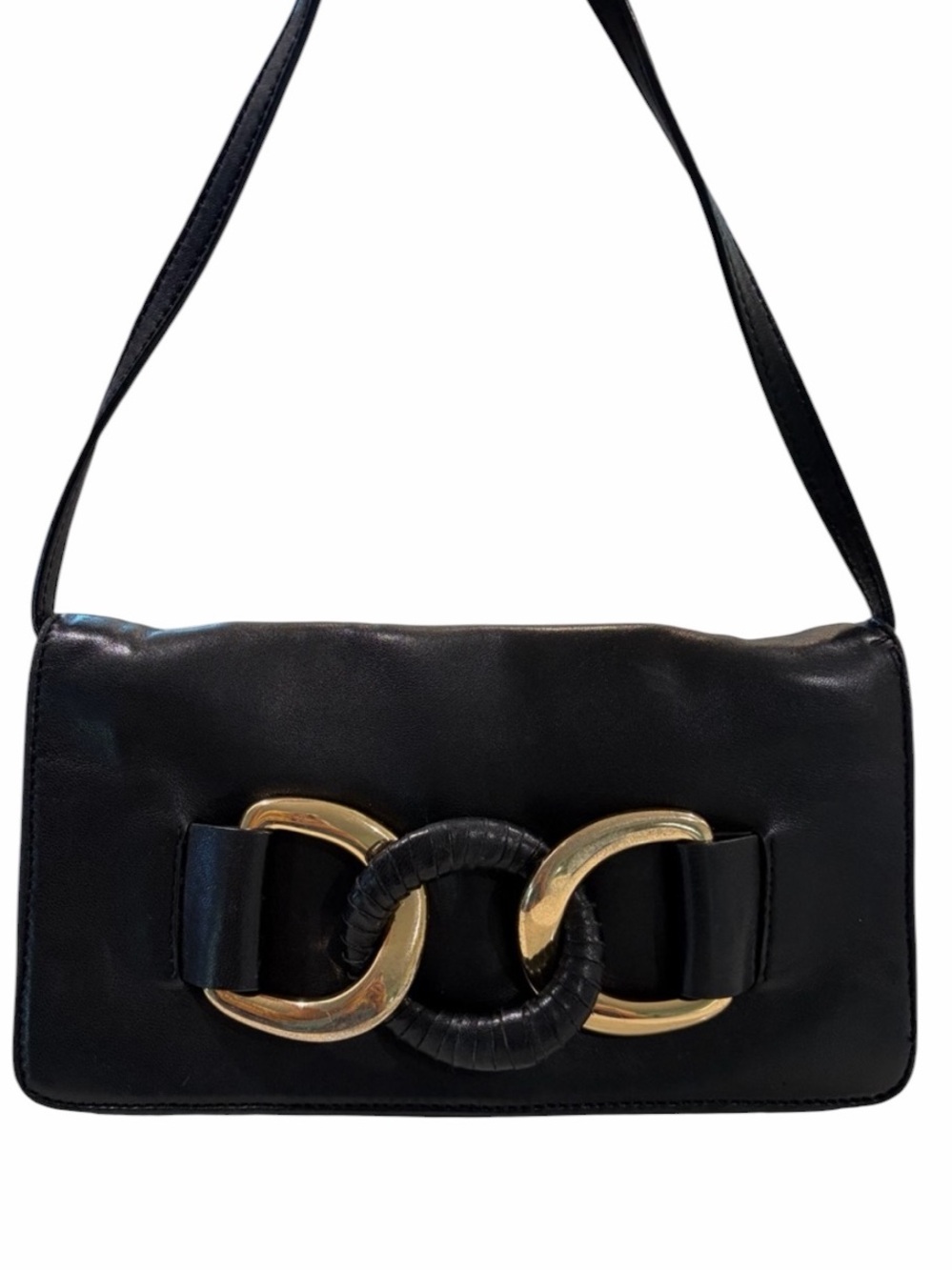 Gorgeous Auth Michael Kors Black Plushy Leather Clutch/shoulder Handbag